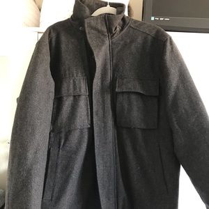 Wool zip up pea coat